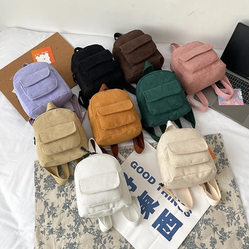 Corduroy Mini Backpack Lightweight Small Backpacks Travel Rucksack School Small Baskpack Campus Junior Multiple Pocket Schoolbag
Corduroy Mini Backpack Lightweight Small Backpacks Travel Rucksack School Small Baskpack Campus Junior Multiple Pocket Schoolbag