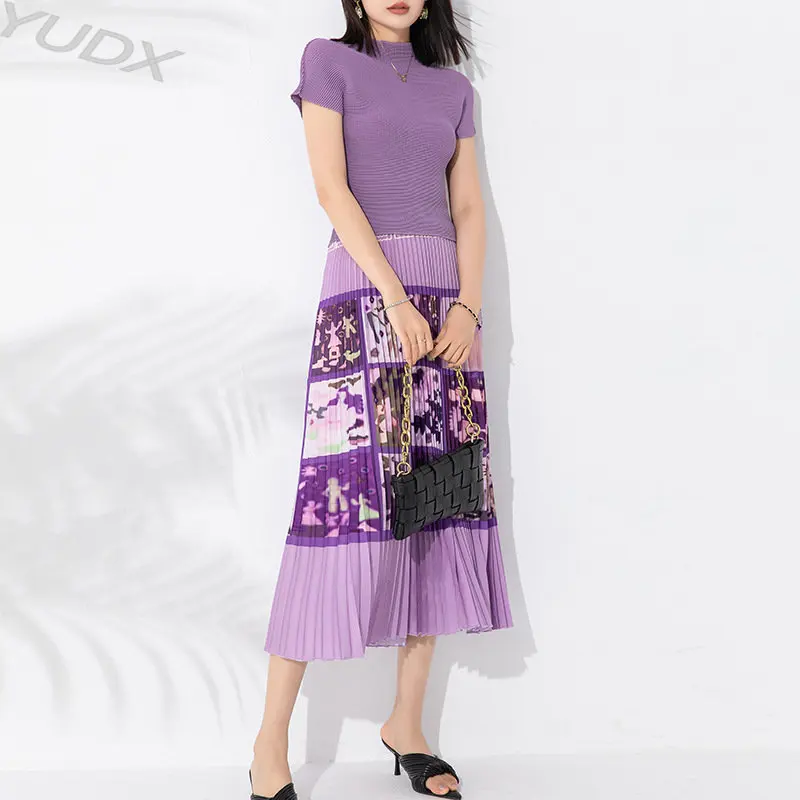 Miyake Fashion Temperament Print Suit Women 2023 Summer New Stretch Comfortable Thin Pleated Top + Drape Half Skirt Two-piece
Miyake Fashion Temperament Print Suit Women 2023 Summer New Stretch Comfortable Thin Pleated Top + Drape Half Skirt Two-piece