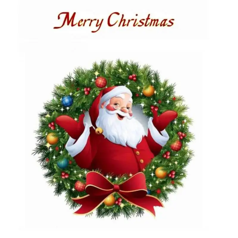 

Christmas Wall Sticker Widely Used Christmas Wreath Wall Stickers Durable High Quality Pvc Material Wall Sticker Removable
