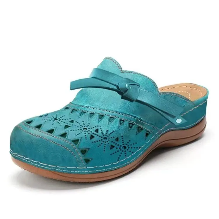 

2023 Women's Slippers Women's Summer Shoes Casual Wedge Heel Platform Sandals Hollow Comfortable Beach Slippers 35-43