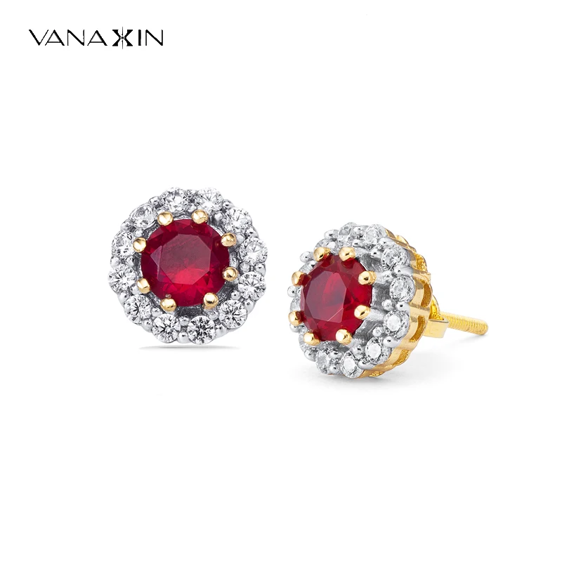 VANAXIN Luxury Red Zircon Stud Earrings For Women Fashion Elegant Female Wedding Jewelry Gift
VANAXIN Luxury Red Zircon Stud Earrings For Women Fashion Elegant Female Wedding Jewelry Gift