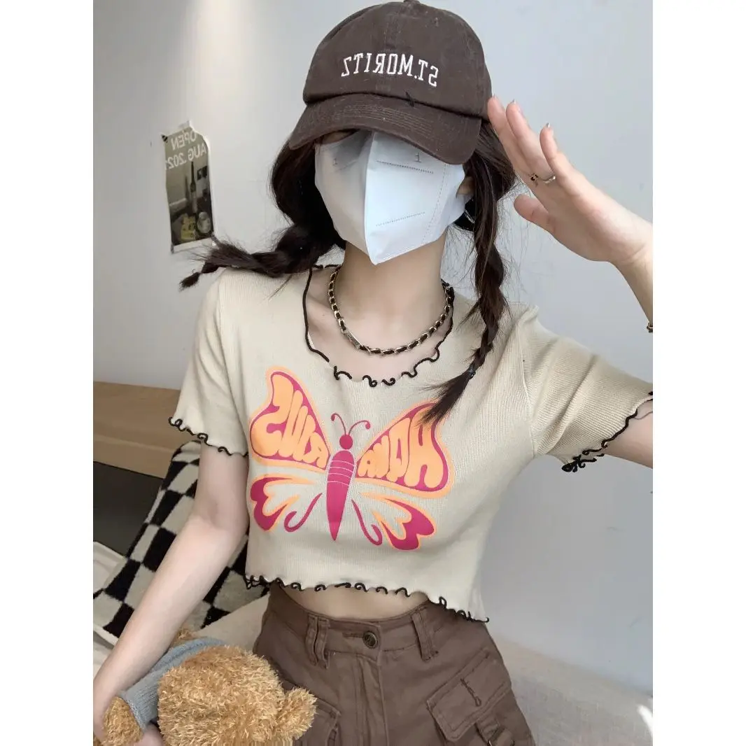 Kawaii Y2k Butterfly Print Unif Women 100% Cotton Harajuku Style Women Fashion Short-Sleeved T-shirt Korean Graphic Tees Women
Kawaii Y2k Butterfly Print Unif Women 100% Cotton Harajuku Style Women Fashion Short-Sleeved T-shirt Korean Graphic Tees Women