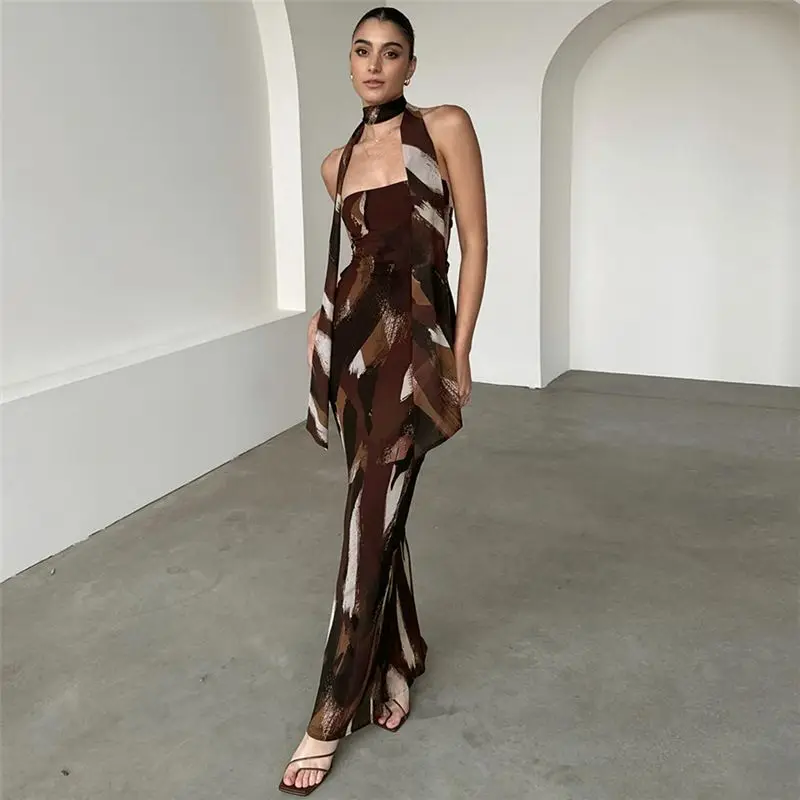 Women's Elegant Printed Maxi Dress Sexy Lady Long Dresses Girls Sleeveless Robe Hollow Partywear Backless Streetwear New
Women's Elegant Printed Maxi Dress Sexy Lady Long Dresses Girls Sleeveless Robe Hollow Partywear Backless Streetwear New