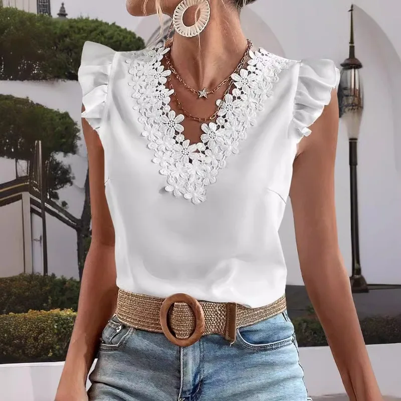 

2024 New Fashionable Women's Shirt with Lotus Leaf SleevesElegant and Young Fashion Style, Available in Multiple Colors