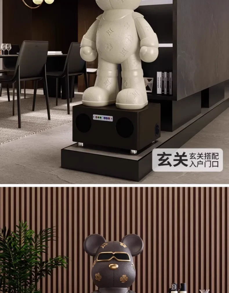 Light Luxury Large Trendy Bear-shaped Decorative Ornaments with LED Light-emitting Base, Suitable for Home Decoration Light Luxury Large Trendy Bear-shaped Decorative Ornaments with LED Light-emitting Base, Suitable for Home Decoration