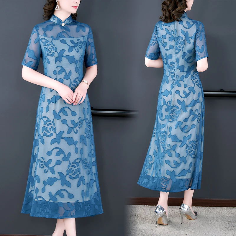 Chinese style improved cheongsam long skirt 2023 summer new retro temperament show thin rich Taitai dress
Chinese style improved cheongsam long skirt 2023 summer new retro temperament show thin rich Taitai dress