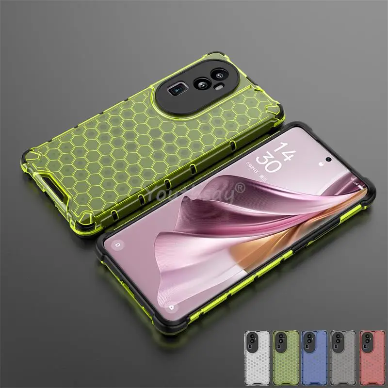 

Honeycomb Shockproof For OPPO Reno 10 Pro Plus Case Armor Reno 10 Pro Plus Cover Translucent TPU Protector Reno10 Pro Plus Case