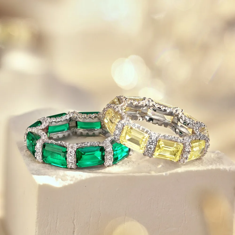 S925 Sterling Silver Emerald High Carbon Diamond Octagon Ring Luxury Woman Jewelry Wedding Anniversary for Couple Gift
S925 Sterling Silver Emerald High Carbon Diamond Octagon Ring Luxury Woman Jewelry Wedding Anniversary for Couple Gift