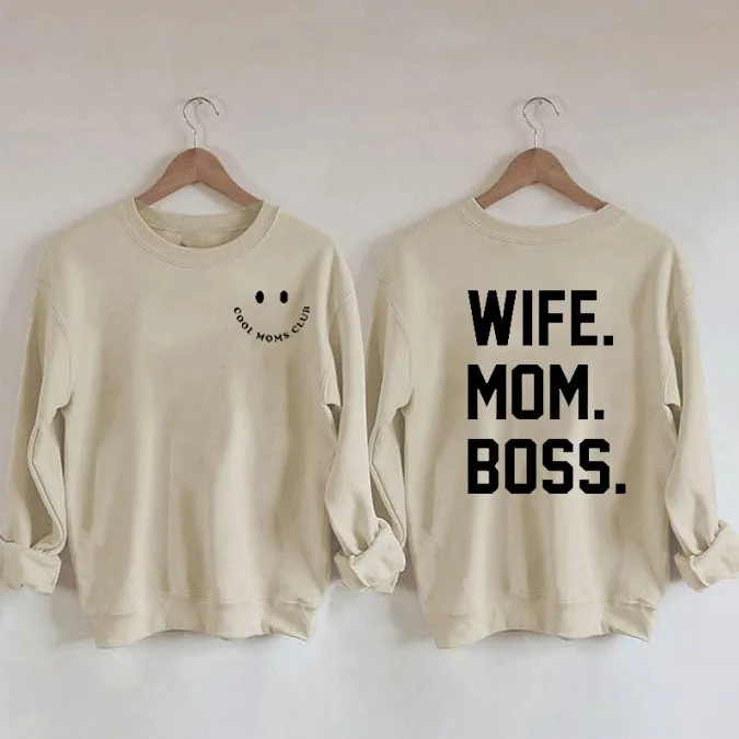 Rheaclots Women's Cool Moms Club, Wife Mom Boss Printed Women's Cotton Female Cute Long Sleeves Sweatshirt
Rheaclots Women's Cool Moms Club, Wife Mom Boss Printed Women's Cotton Female Cute Long Sleeves Sweatshirt