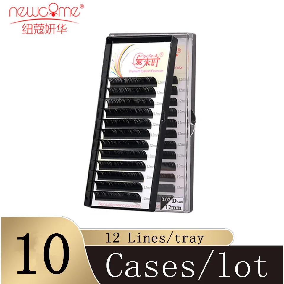 

NEWCOME 10 Cases All Size Eyelashes Extensions Soft Eye Lashes BCD Curl Mink Individual False Fake Eyelash Makeup Tools