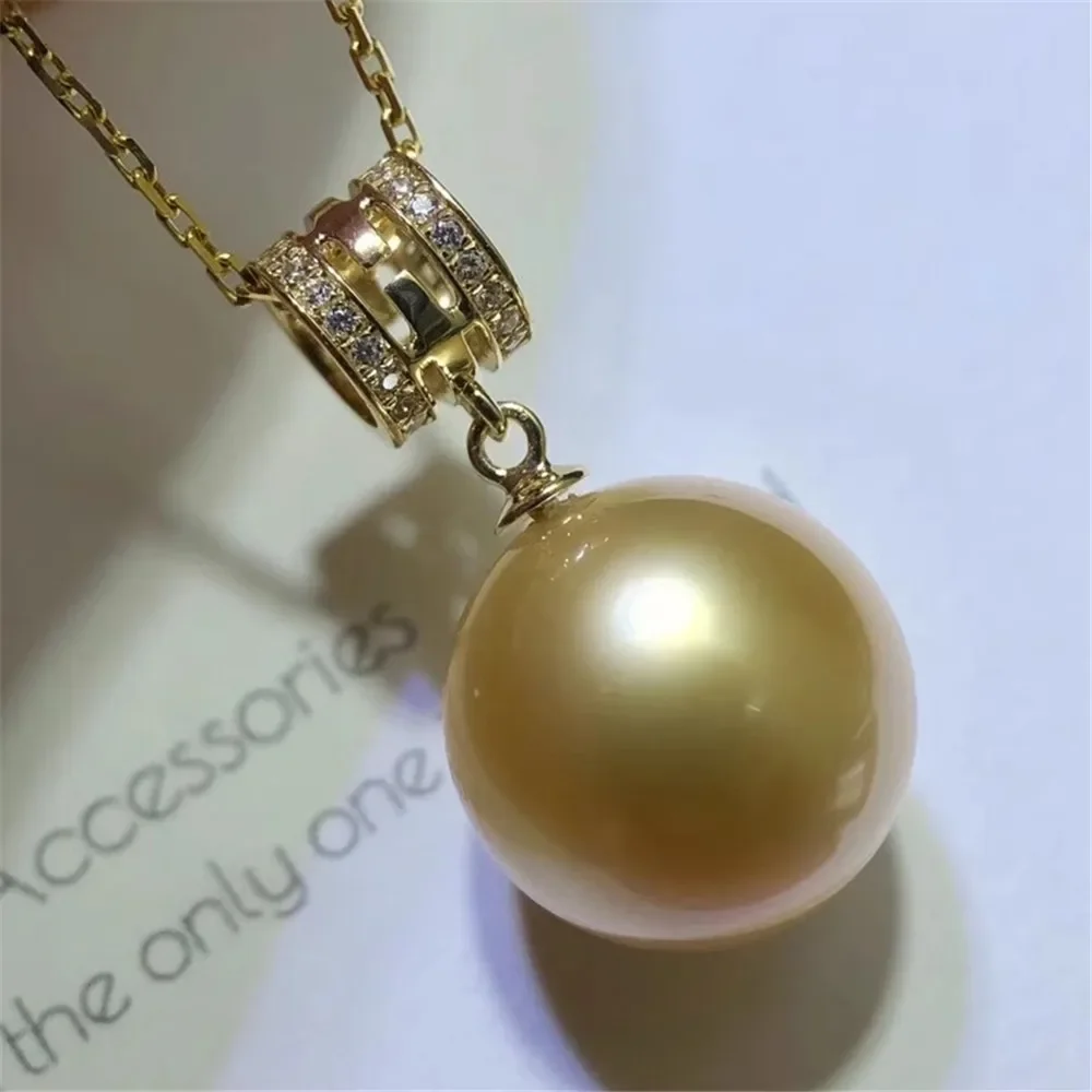 

DIY Pearl Accessories G18K Gold Pendant Empty Tray Fashionable Pearl Necklace Pendant Empty Holder Fit 9-12mm Beads G162