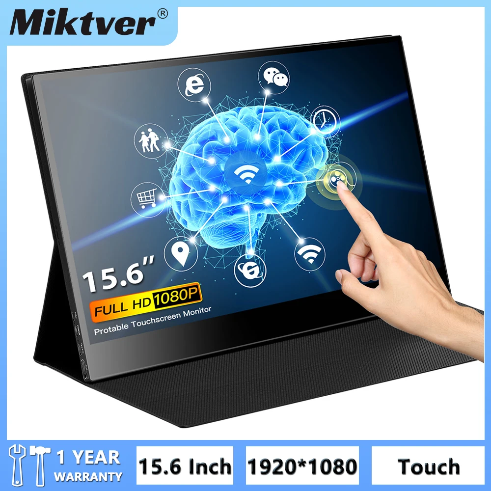 Miktver Portable HDR 1080P Gaming Monitor 15.6 Inch Type-C Touch Screen With Speaker HDMI External Display for Laptops PC Phones
Miktver Portable HDR 1080P Gaming Monitor 15.6 Inch Type-C Touch Screen With Speaker HDMI External Display for Laptops PC Phones