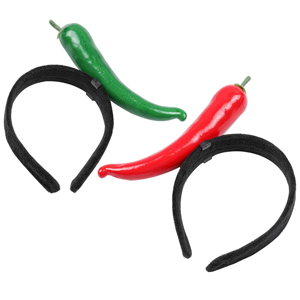 

Vegetable Headband Funny Hairband Chili Head Boppers Novelty Hair Hoop Party Accessory Pepper Decor
