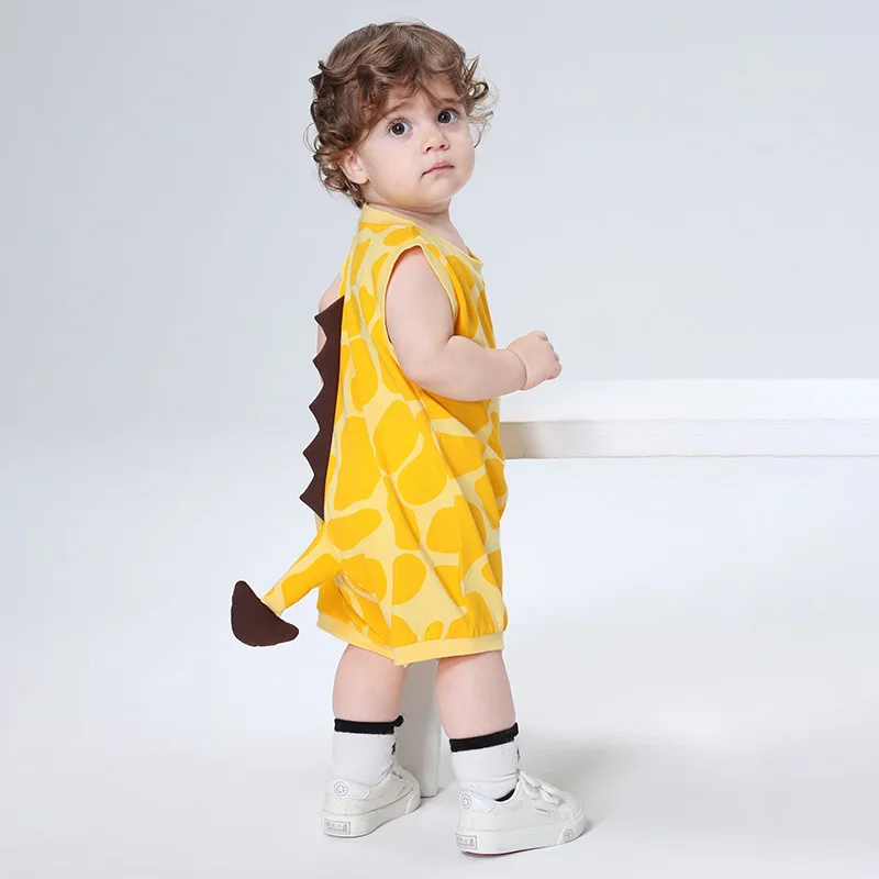 

Giraffe Kawaii Summer Baby Boy Girls Clothes Rompers Bodysuit Cotton Sleeveless Animal Cartoon Child Overall Jumpsuits 0-3 Year