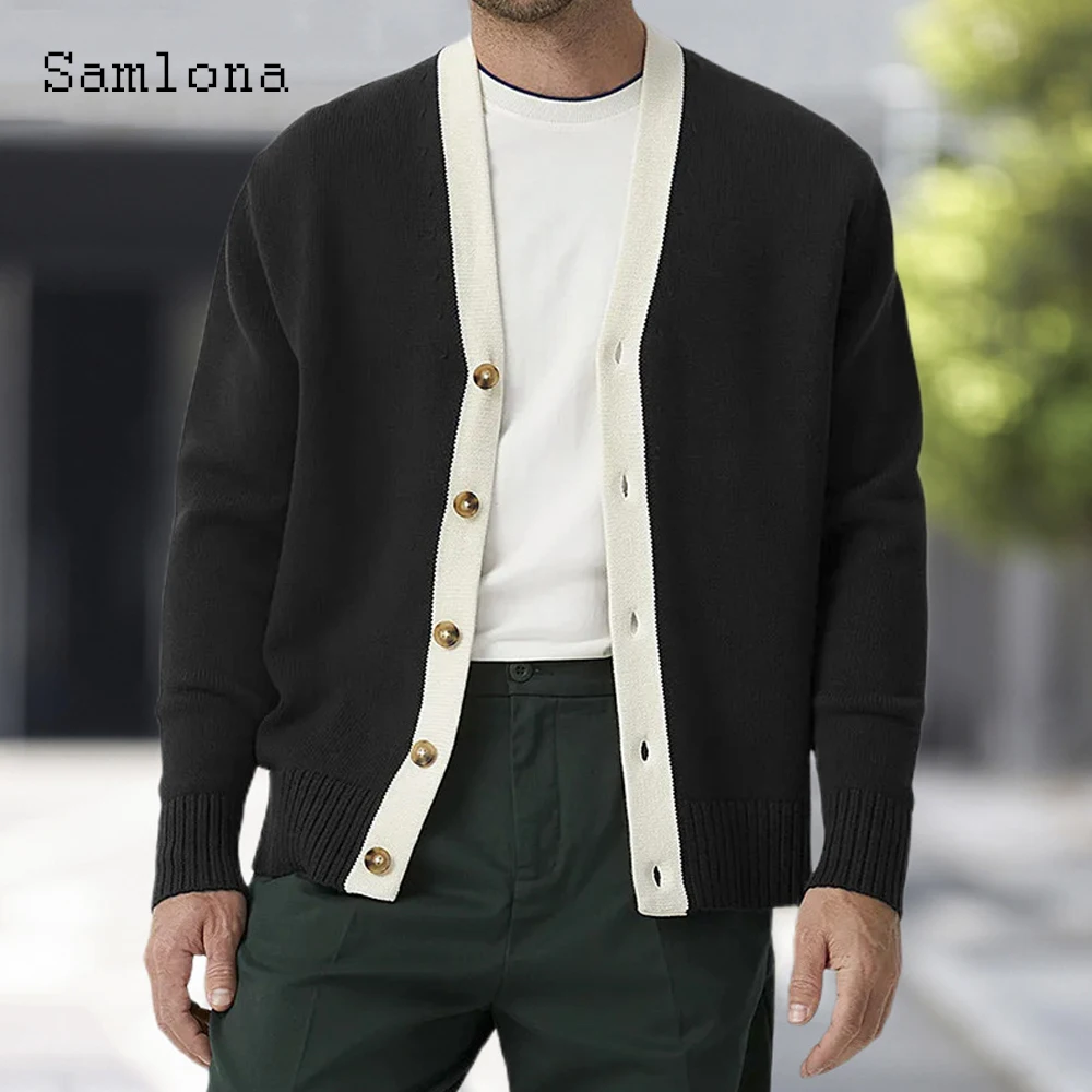 Samlona 2023 Autumn New Knitting Sweaters Winter Warm Coats Mens Patchwork Top Cardigans England Style Pocket Design Sweater Men
Samlona 2023 Autumn New Knitting Sweaters Winter Warm Coats Mens Patchwork Top Cardigans England Style Pocket Design Sweater Men