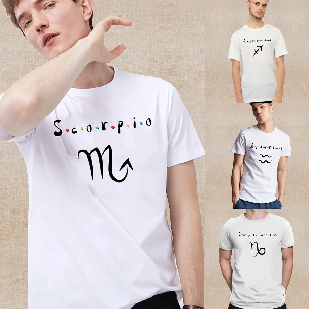 Fashion Constellation Printing Harajuku Summer T-shirt Casual Round Neck Short Slee Top Tee Men White T-shirt Hip Hop Streetwear
Fashion Constellation Printing Harajuku Summer T-shirt Casual Round Neck Short Slee Top Tee Men White T-shirt Hip Hop Streetwear