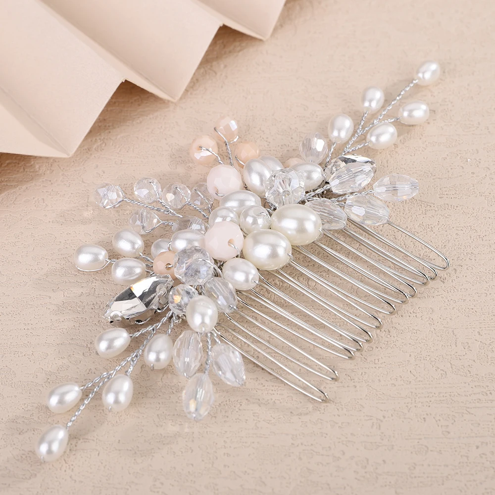 Pearl Crystal Bride Hair Comb for Wedding Hair Accessories Rhinestone Bridal Side Hair Comb Party Hair Jewelry for Women Girl 12 S29fd4e7fa6c94352b618a33057a9aa01A