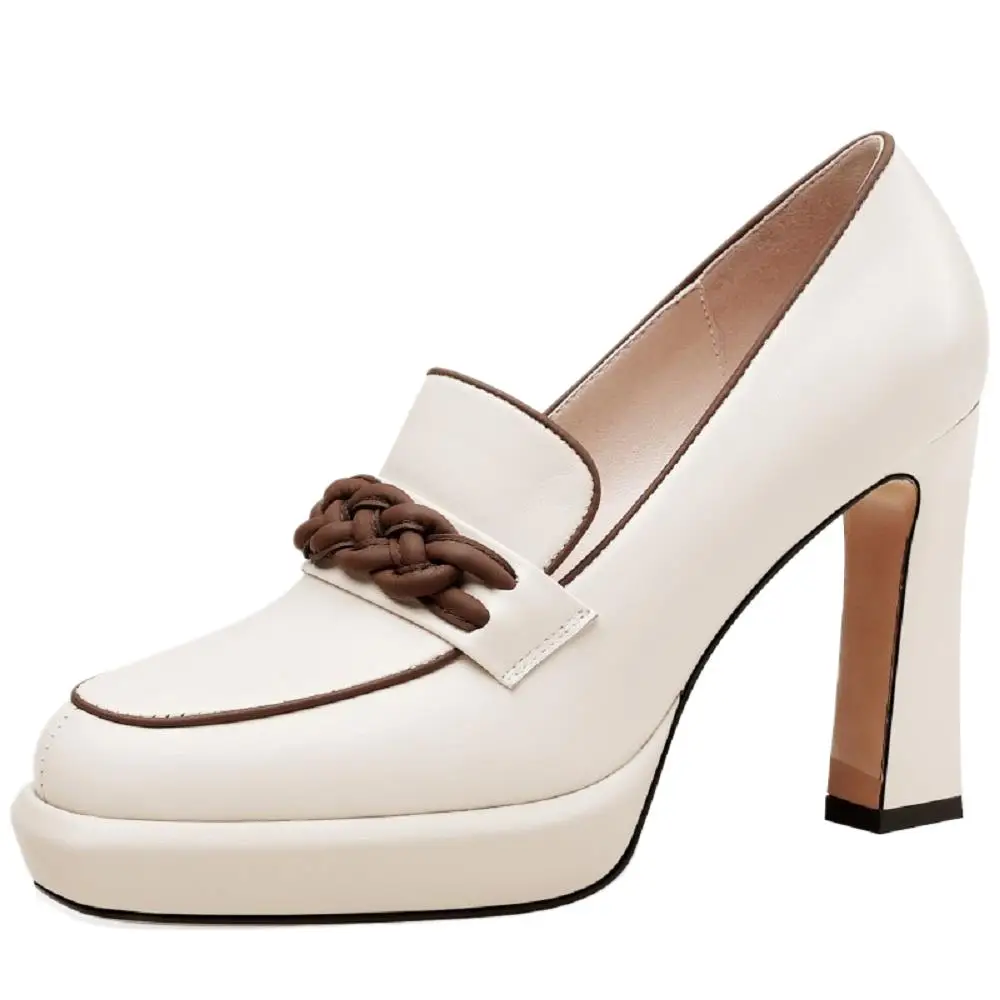 Genuine Leather Platform Thick High Heels Pumps For Women Spring Summer Luxury Chunky Loafers Party Shoes Casual
Genuine Leather Platform Thick High Heels Pumps For Women Spring Summer Luxury Chunky Loafers Party Shoes Casual