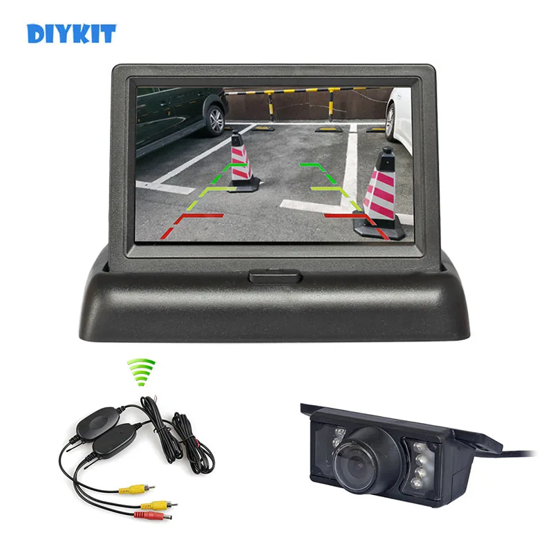 DIYKIT Wireless 4.3inch Car Reversing Camera Kit Back Up Car Monitor LCD Display HD Car Rear View Camera Parking System
DIYKIT Wireless 4.3inch Car Reversing Camera Kit Back Up Car Monitor LCD Display HD Car Rear View Camera Parking System