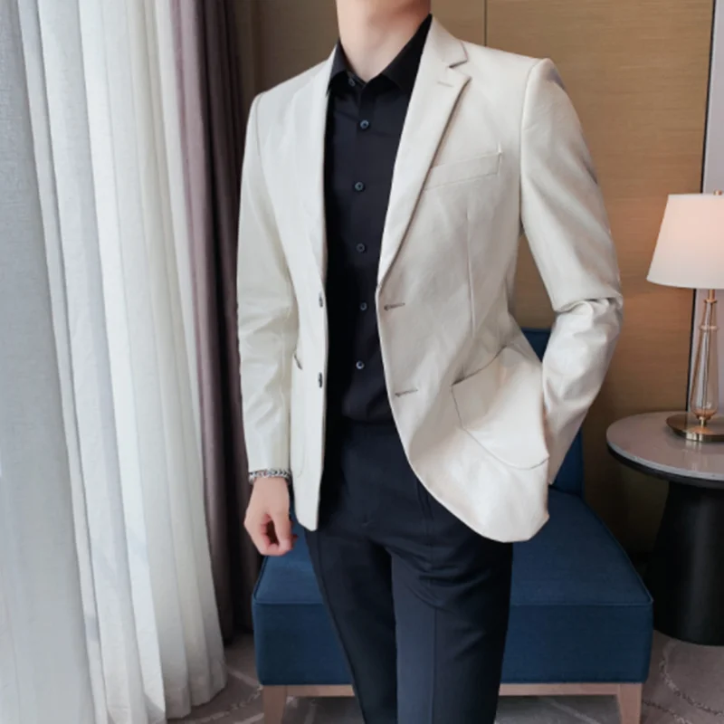 2022 Handsome Suit Leather Jacket Men's Fashion Motorcycle Trend Leisure Europe The United States Simple Men's Coat England
2022 Handsome Suit Leather Jacket Men's Fashion Motorcycle Trend Leisure Europe The United States Simple Men's Coat England