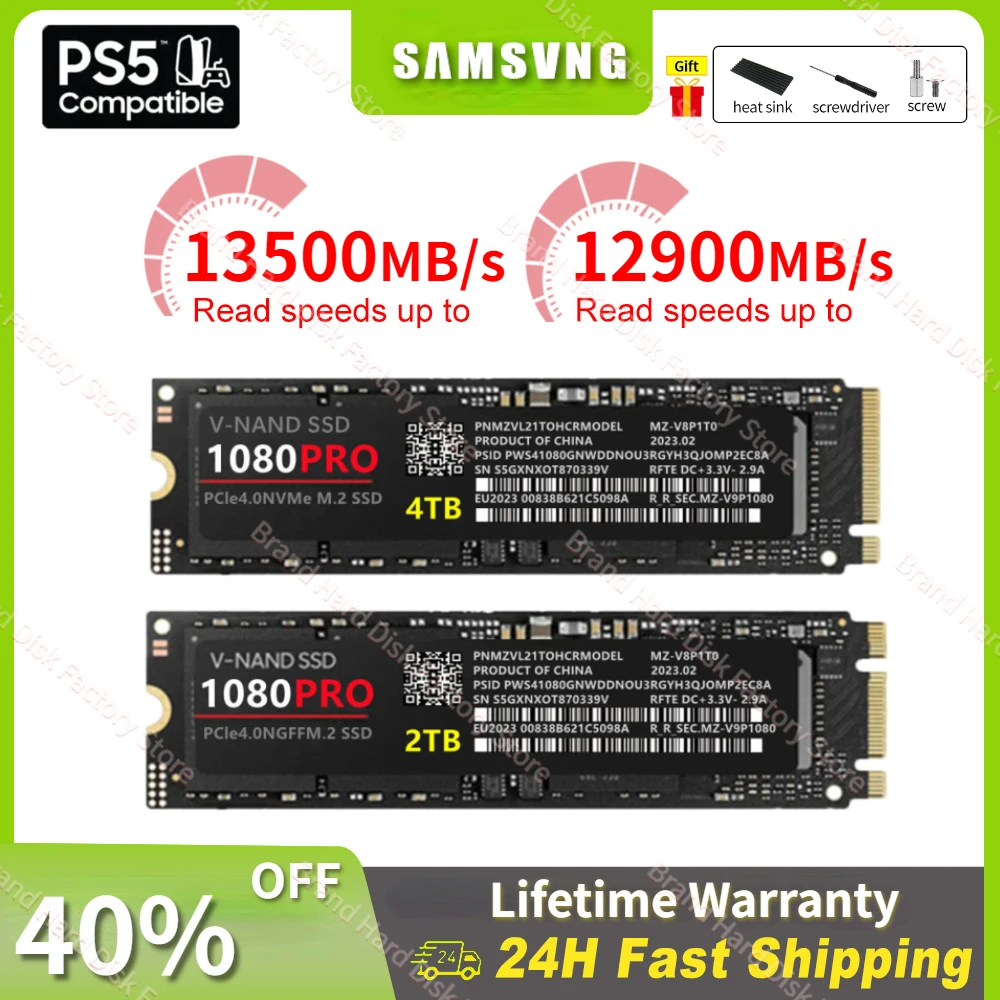Portable M.2 NVMe 2280 nvme ssd PCIe 4 2280 1TB 2TB 4TB M2 13500 Mbps Solid State Drives Hard Disk for Laptop/Desktop/mac/ps5
Portable M.2 NVMe 2280 nvme ssd PCIe 4 2280 1TB 2TB 4TB M2 13500 Mbps Solid State Drives Hard Disk for Laptop/Desktop/mac/ps5