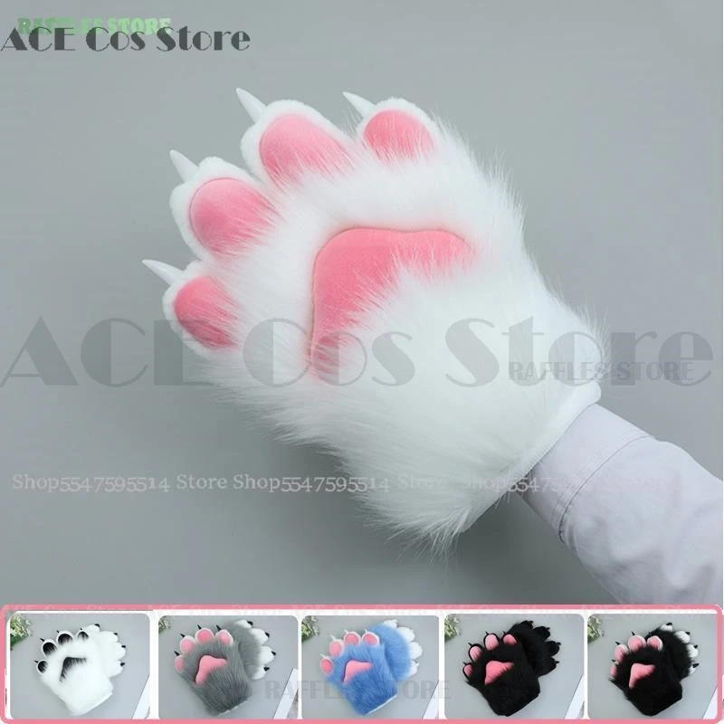 

Fursuit Lolita Cosplay Accessories Furry Cosplay Paws Rubbit Cat Soft Cute Fluffy Animal Manga Party Cos Wearable Unisex Costume