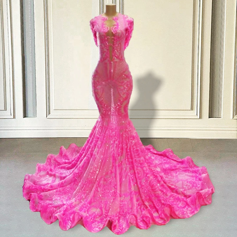 Sparkly Sequined Pink Mermaid Long Prom Dresses 2023 Full Sleeves Girls Women Custom Formal Evening Gowns for Graduation Party
Sparkly Sequined Pink Mermaid Long Prom Dresses 2023 Full Sleeves Girls Women Custom Formal Evening Gowns for Graduation Party