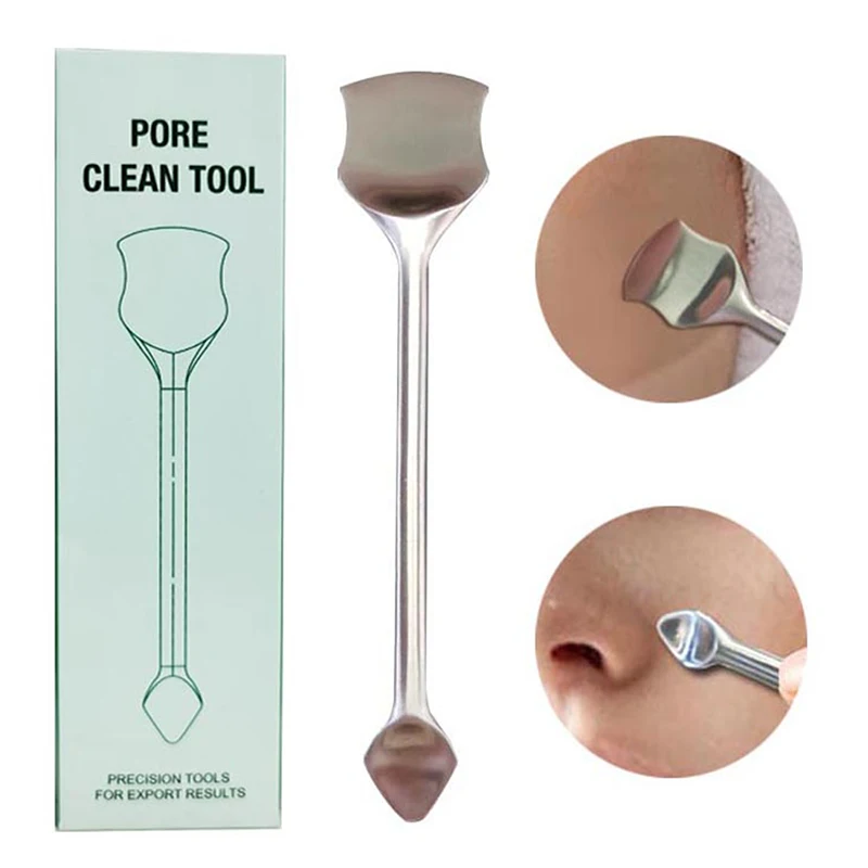 

2-In-1 Stainless Steel Professional Blackhead Acne Pustule Remover Blemish Extractor Tool Pimple Comedone Removal Face Beauty