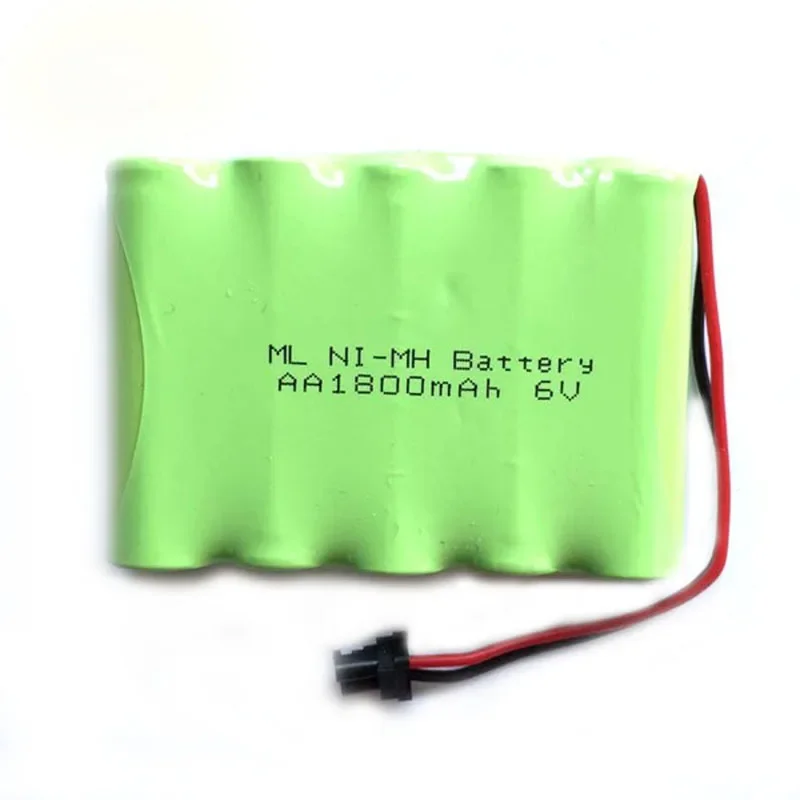 

New High Capacity 6V 1800mAh 5x AA RC Rechargeable Ni-MH Battery Pack with Small Plug for RC Cars RC Boat Remote Toys