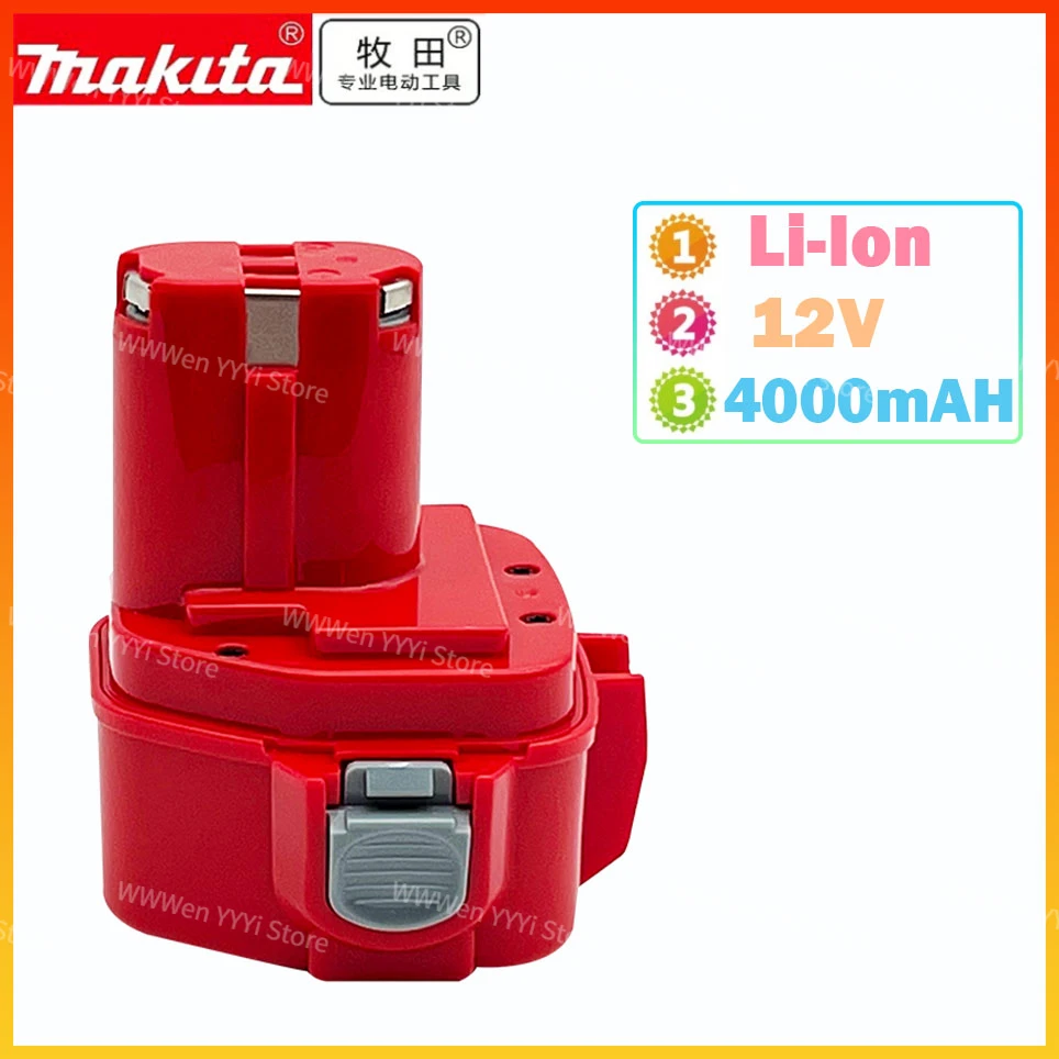 

12V Makita 4000mAh 1220 PA12 1222 1233S 1233SA 1233SB 1235 1235A 1235B 192598-2 Battery 4000mAh PA12 NI-MH Replacement Battery