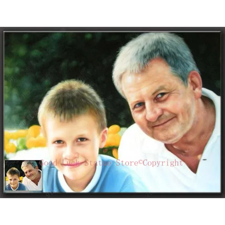 BEST father memory present gift # TOP ART Customize service Custom Father,son portrait oil painting--100% hand painted * 36
BEST father memory present gift # TOP ART Customize service Custom Father,son portrait oil painting--100% hand painted * 36