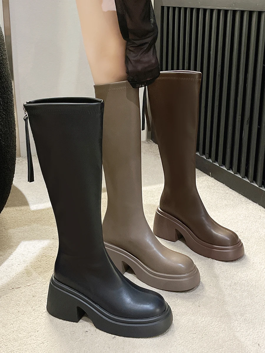 Женские сапоги на высоком каблуке, сапоги на платформе, женская обувь на молнии, с круглым носком, на шпильке, 2023, женские резиновые Сапоги выше колена в стиле "Лолита", полиуретан
Женские сапоги на высоком каблуке, сапоги на платформе, женская обувь на молнии, с круглым носком, на шпильке, 2023, женские резиновые Сапоги выше колена в стиле "Лолита", полиуретан