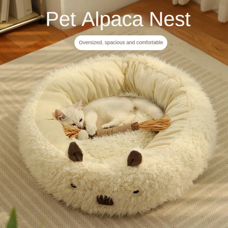 Plush Round Pet Bed Cat Beds For Indoor Cats Cozy Cartoon Alpaca Shape Dog Beds For Cats Or Small Dogs, Nest Easy Install
Plush Round Pet Bed Cat Beds For Indoor Cats Cozy Cartoon Alpaca Shape Dog Beds For Cats Or Small Dogs, Nest Easy Install