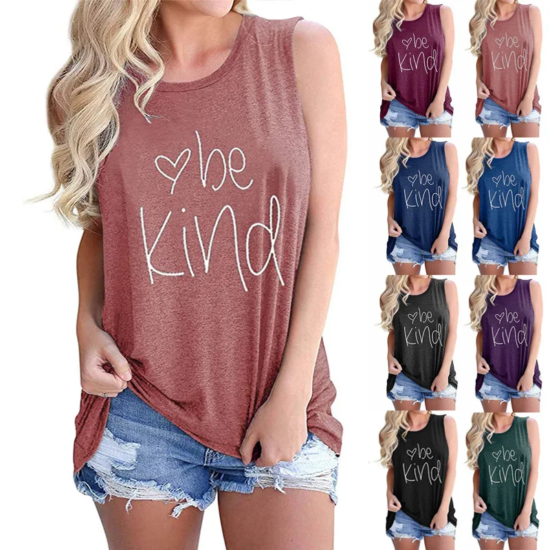 Ladies Vest Letter Print Round Neck Sleeveless T-Shirt Summer Women's Fashion Casual Commuter Versatile Vest Tops Lady
Ladies Vest Letter Print Round Neck Sleeveless T-Shirt Summer Women's Fashion Casual Commuter Versatile Vest Tops Lady