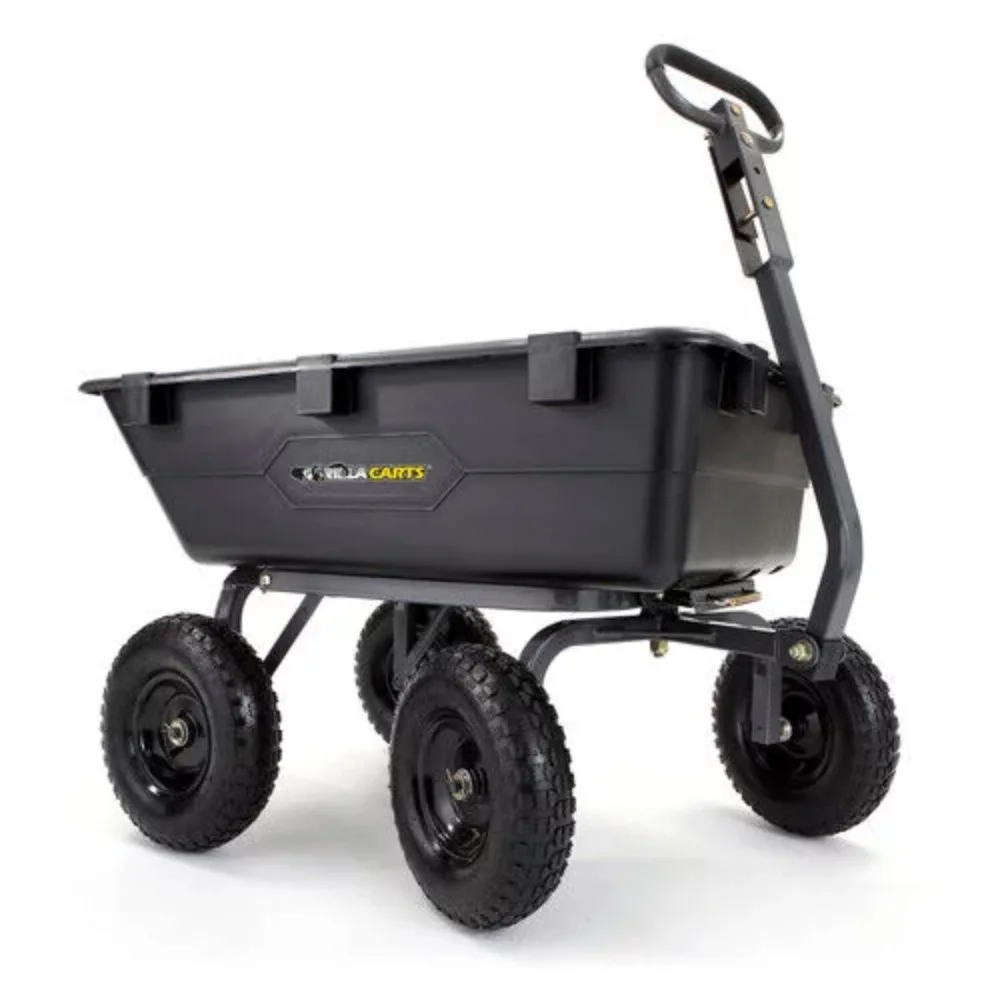 

Carts GOR6PS 1200-lb. Heavy-Duty Poly Garden Dump Cart With 13" Tires Camping Supplies Freight Free Outdoor Equipment Wagon