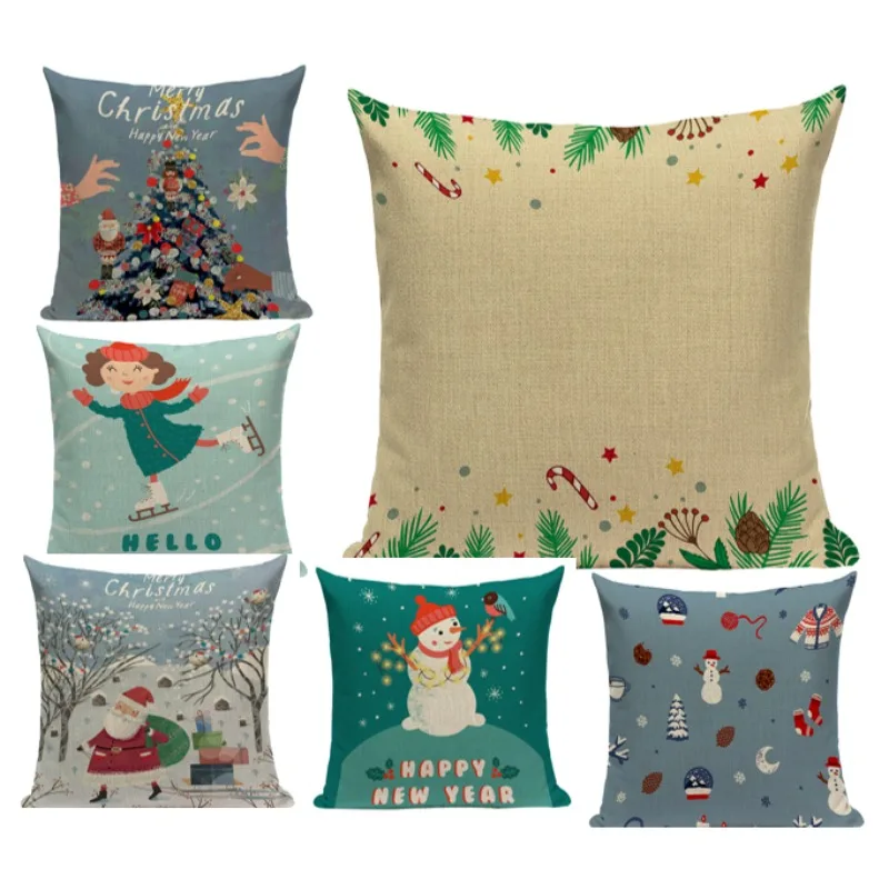 Living Room Decor Winter Snowman Cushion Cover Gift Cojines 40x40 Velvet Home Decor Blue White Xmas Tree Snowflake DF404 
Living Room Decor Winter Snowman Cushion Cover Gift Cojines 40x40 Velvet Home Decor Blue White Xmas Tree Snowflake DF404