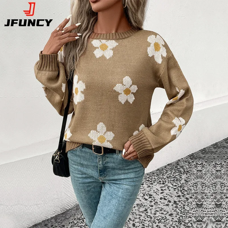 

JFUNCY New Women Sweater Woman Knitwear Women's Knit Pullover Ladies Tops Female Autumn Winter Clothes Knitted Jumper