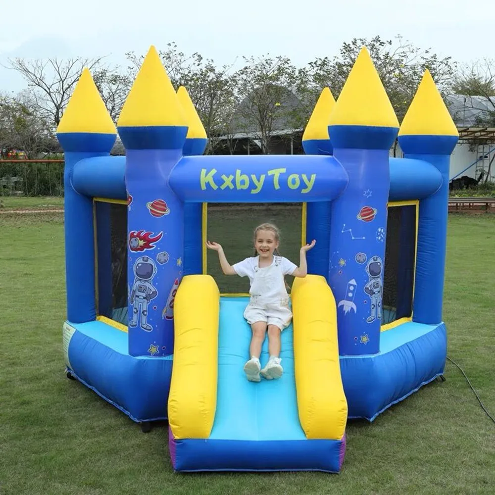 

Free Shipping Bounce House With Blower Inflatable Bouncy Jumping Castle With Slide Indoor/Outdoor Bouncer House with Double Sewn