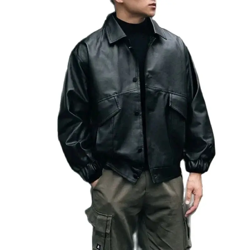 PU Leather Jacket Men Black Soft Faux Leather Big Pockets Motorcycle Biker Bomber Jackets Fashion Leather Coats Male Chaquetas
PU Leather Jacket Men Black Soft Faux Leather Big Pockets Motorcycle Biker Bomber Jackets Fashion Leather Coats Male Chaquetas