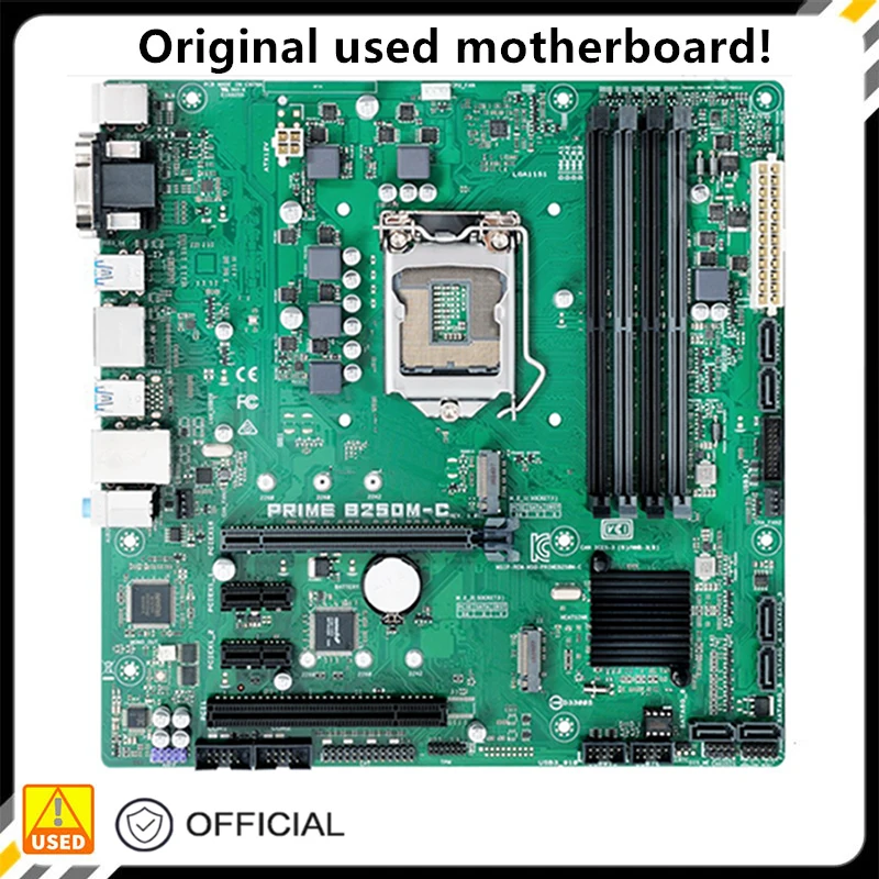 

B250C For PRIME B250M-C M-ATX Original Used Desktop Intel B250 64GB DDR4 Motherboard LGA 1151 i7/i5/i3 USB3.0 SATA3