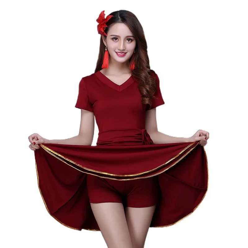 

New Women Latin Competition Dance Dresses Sexy Mesh Short Sleeved Standard Practice Dress Female Ballroom Samba Clothing