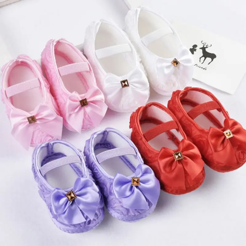 

Newborn Girls Summer Baby Shoes Soft Sole Infant First Walkers Toddler Anti-Slip Cute Flower Princess Prewalker Crib Shoes