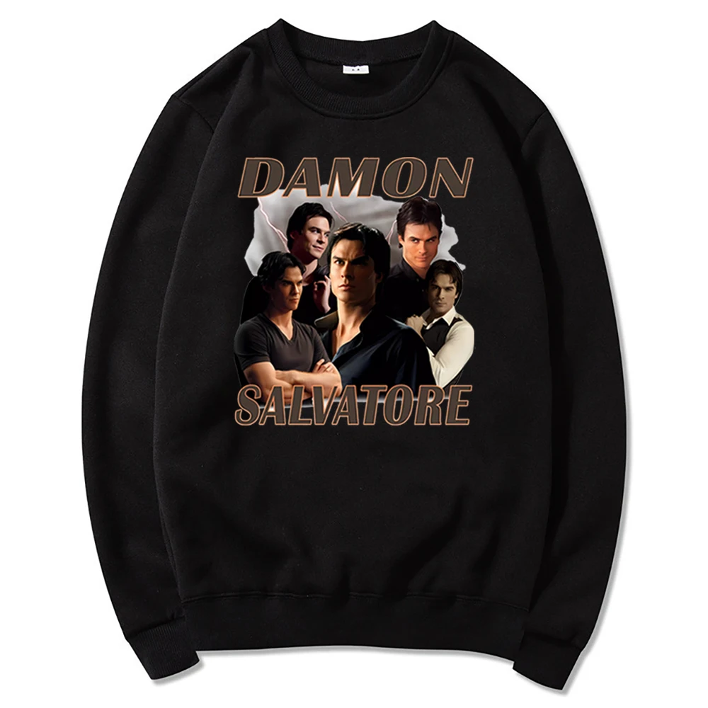 

Retro Damon Salvatore Sweatshirt Retro 90s Vampire Diares HoodieMystic Falls Virginia Jumper Damon Salvatore Crewneck Sweatshirt