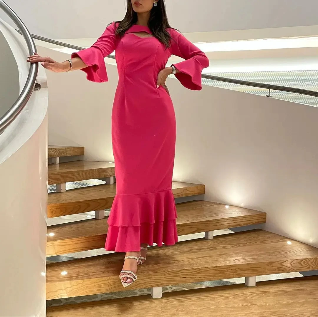 Scoggins فساتين سهرة Mermaid Long Sleeves Prom Dresses O-Neck Pleated Ankle Length Women Evening Dresses Party Dresses
Scoggins فساتين سهرة Mermaid Long Sleeves Prom Dresses O-Neck Pleated Ankle Length Women Evening Dresses Party Dresses