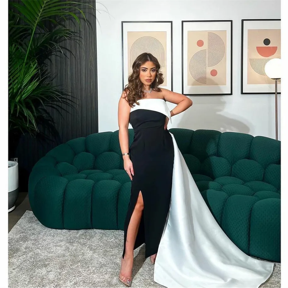 Classy Long Black Evening Dresses With Slit Sheath Strapless Pleated Ankle Length Sweep Train Prom Formal Party Dress for Women
Classy Long Black Evening Dresses With Slit Sheath Strapless Pleated Ankle Length Sweep Train Prom Formal Party Dress for Women
