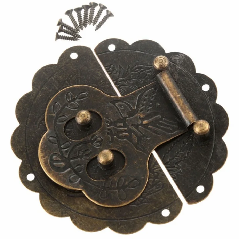 Antique Vintage Decorative Latch Catch Jewelry Wooden Box Suitcase Hasp Round Chest Lock Retro Decorative Hasp Toggle with Screw
Antique Vintage Decorative Latch Catch Jewelry Wooden Box Suitcase Hasp Round Chest Lock Retro Decorative Hasp Toggle with Screw