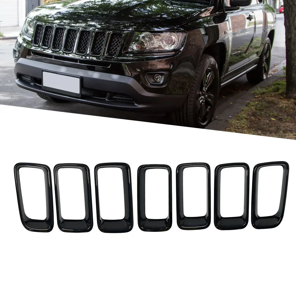7Pcs For 2011-2016 Jeep Compass Gloss Black ABS Front Grill Vent Hole Frame Trim
7Pcs For 2011-2016 Jeep Compass Gloss Black ABS Front Grill Vent Hole Frame Trim
