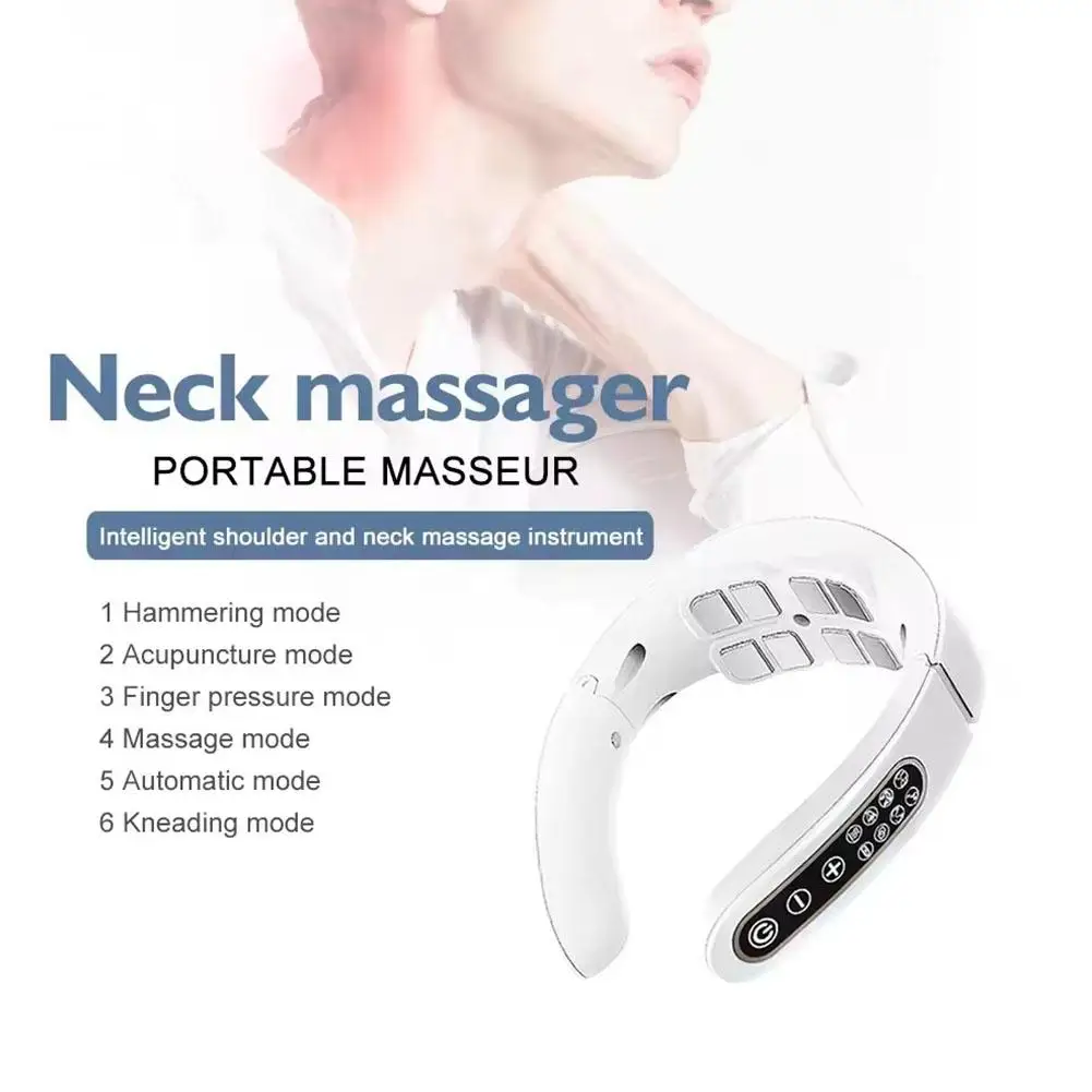

Electric Neck Shoulder Pulse Massager Kneading 8 massage Cervical Relax Pain Vertebra Pulse Heating heads Massage Relief C8H3