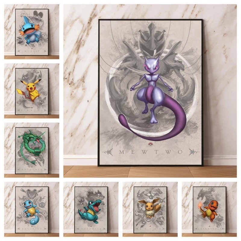 

Posters and Prints Pokemon Squirtle Decoration Paintings Modern Living Room Wall Art Modular Prints Cartoon Character Picture