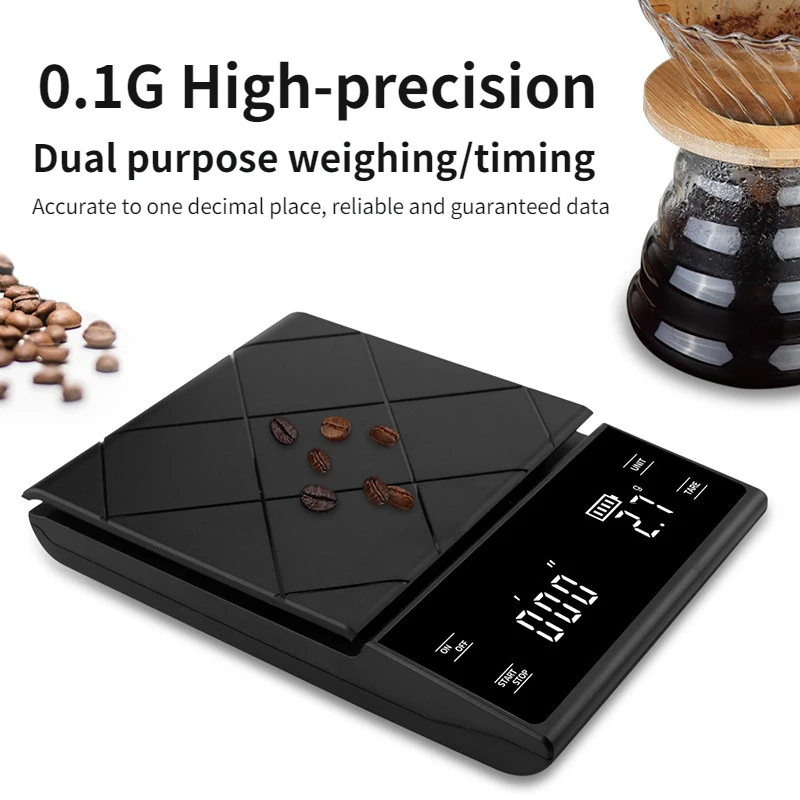 

3kg/0.1g Coffee Scale With Timer High Precision Digital Kitchen Scale Waterproof Food Coffee Balance Measuring Weight Scales